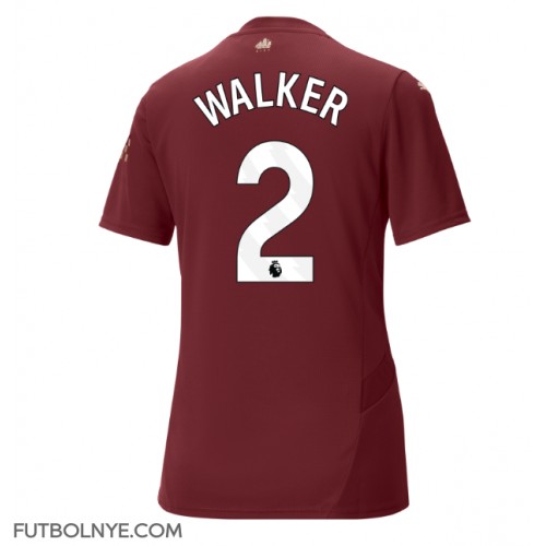 Camiseta Manchester City Kyle Walker #2 Tercera Equipación para mujer 2024-25 manga corta